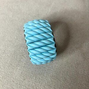 Leru Expandable Bar Sky Blue Cuff Bracelet 1960s Vintage